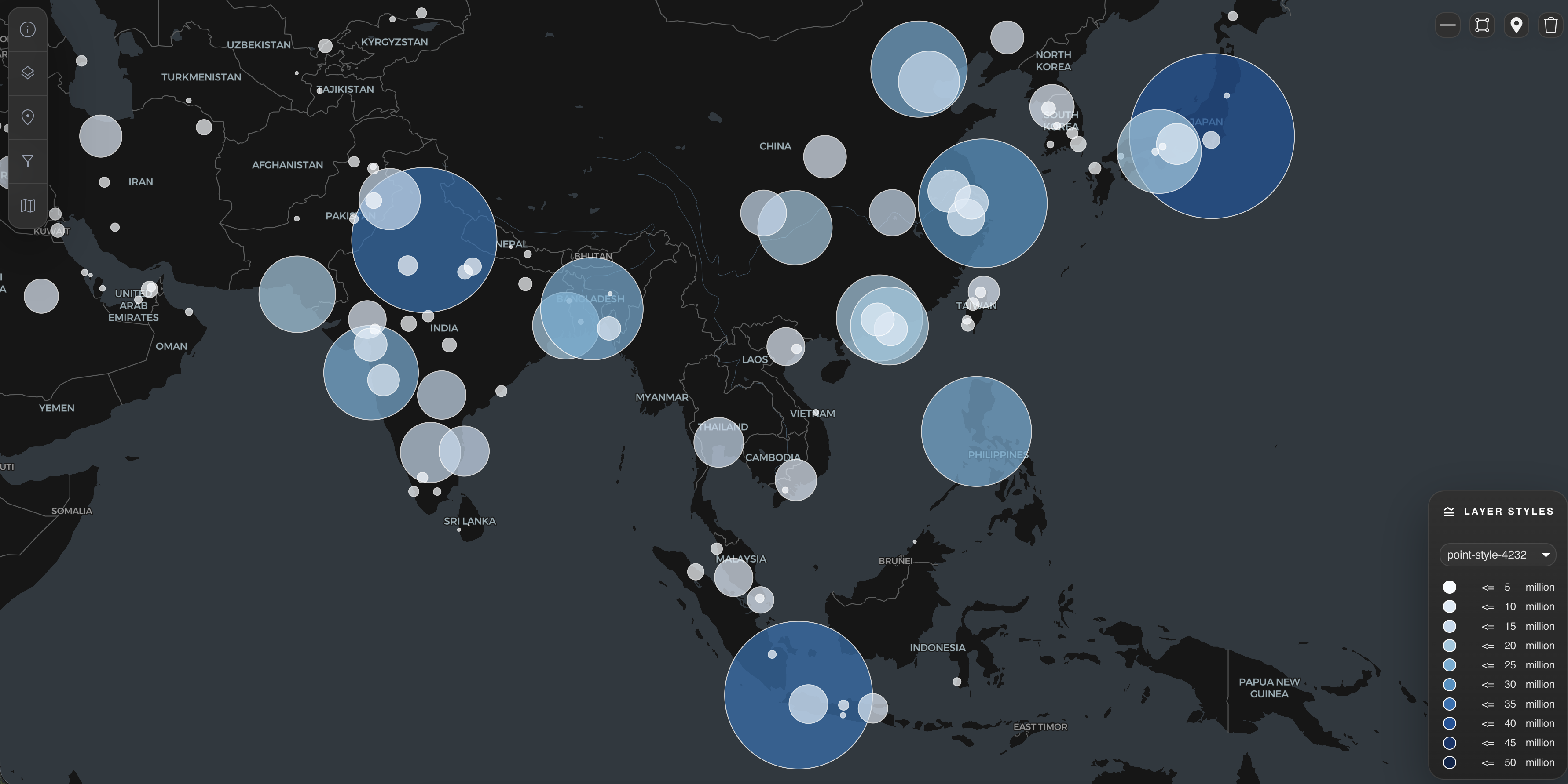 Strato Maps exploration wells interface